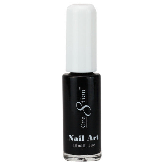 Cre8tion Nail Art Lacquer Black 0.25 oz Pack of 2 - Durable Finish