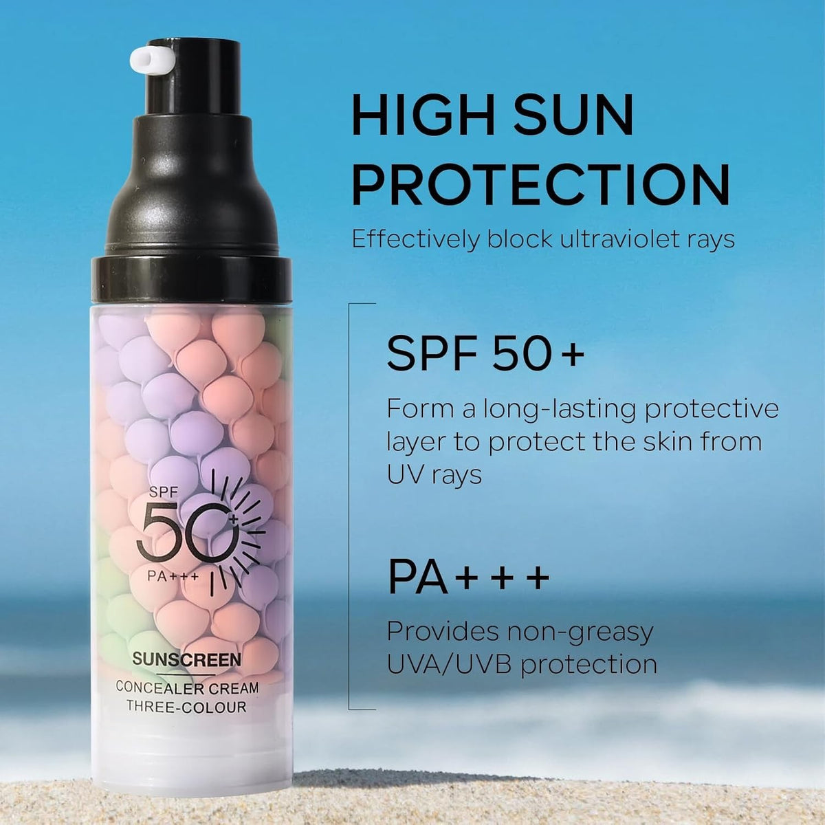 SPF 50 Color Correcting Sunscreen Face Cream Hydrating Primer