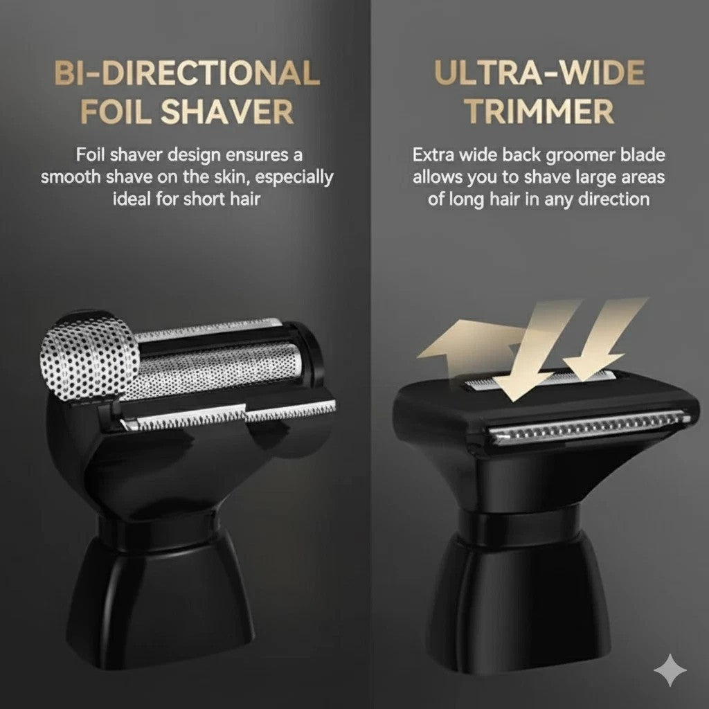 Men's Electric Back Shaver Rechargeable Foldable Body Hair Removal Razor