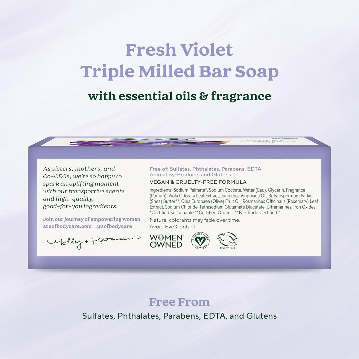 Triple Milled Coconut Oil Bar Soap - Organic 6oz Pack of 6