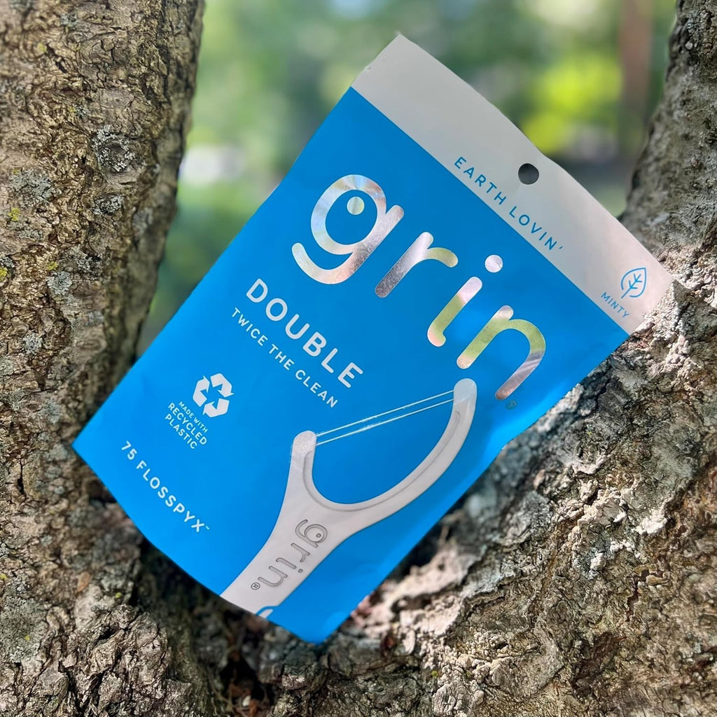 Double Floss Picks Mint Flavor 75 Count Eco-Friendly Recycled Plastic Dental Flossers