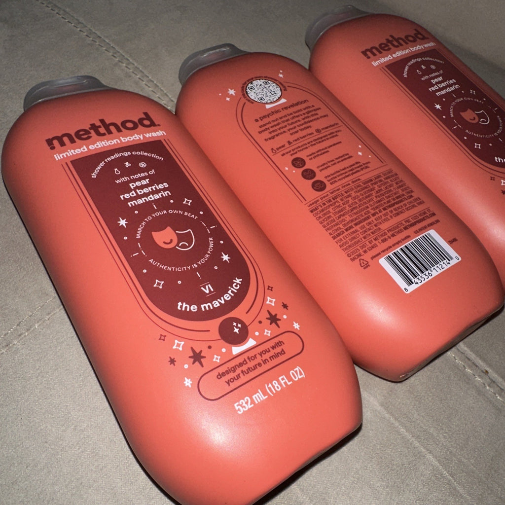 Method Pear Red Berries Mandarin Body Wash Set – 3 Bottles, 18 oz Each, Limited Edition