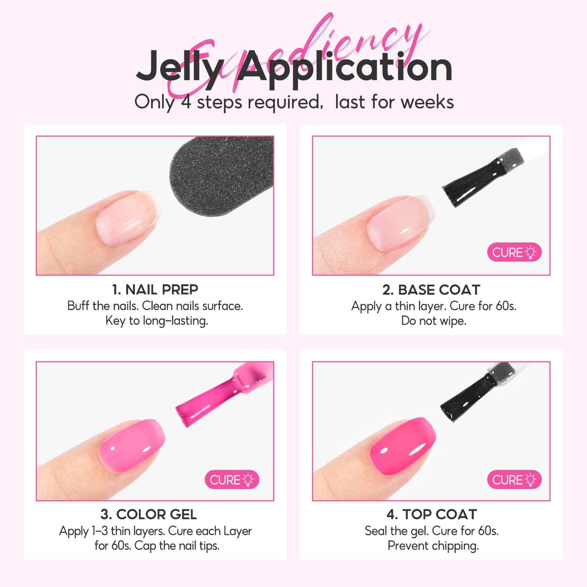 Neon Jelly Gel Nail Polish Set - 6 Vibrant Colors for Creative Nail Art