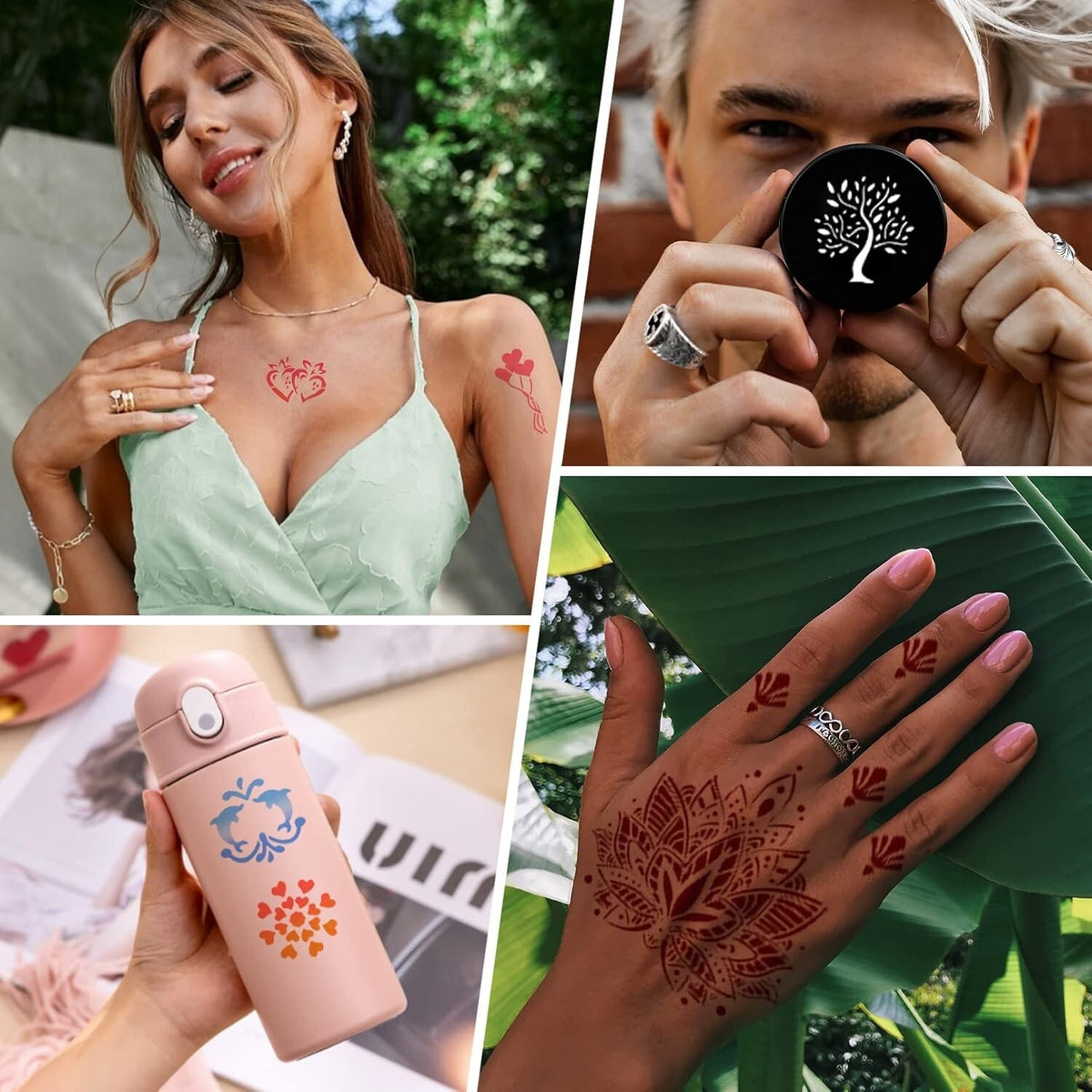 Reusable Tattoo Stencil Kit – 410+ Patterns & 280+ Patterns, PVC Template Set