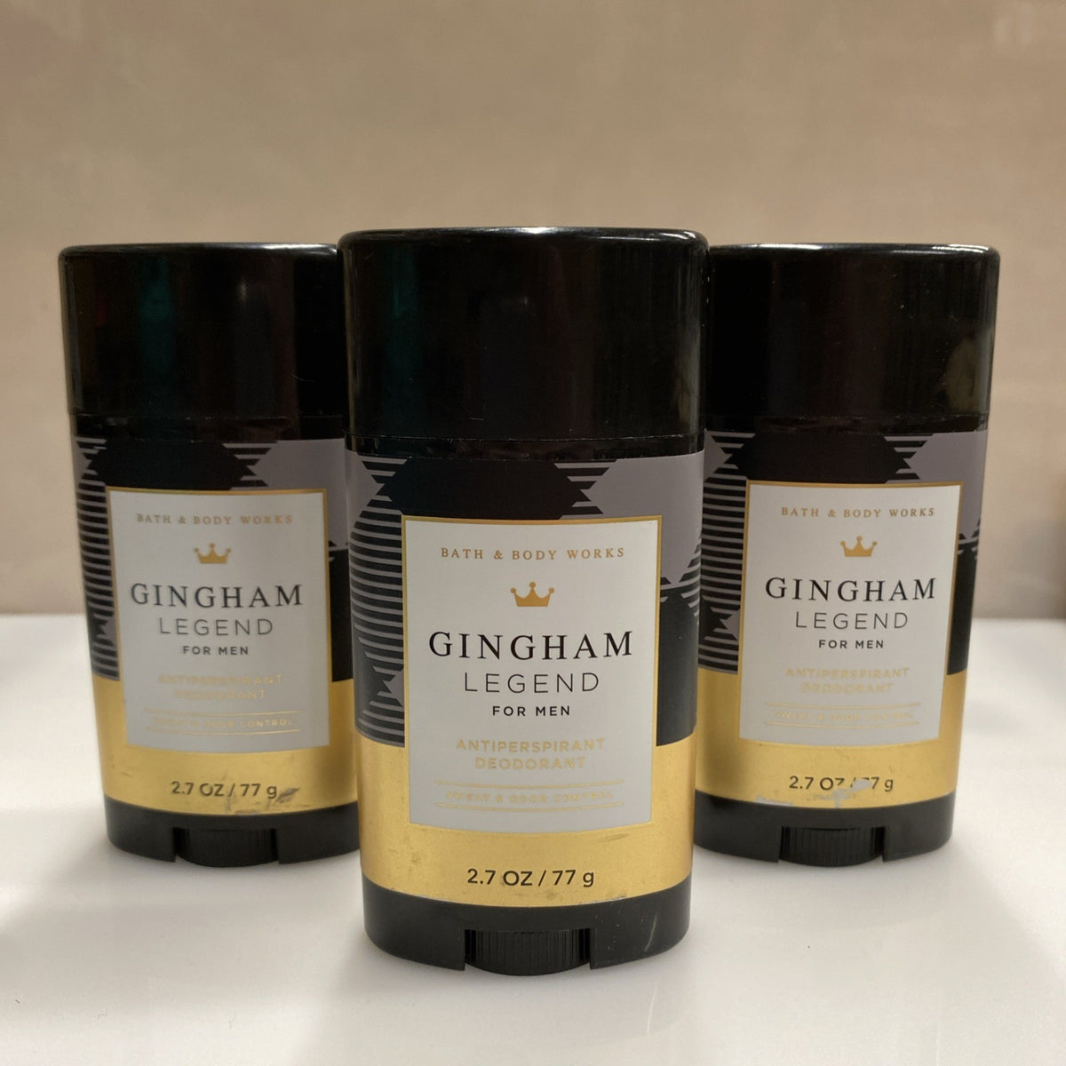 Bath & Body Works Men's GINGHAM LEGEND Antiperspirant Deodorant - 3 Pack
