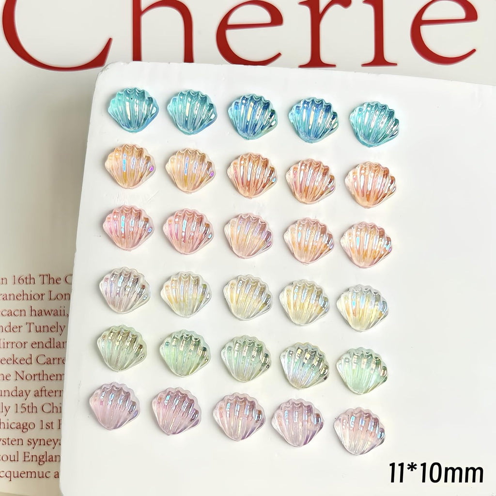250Pcs Seashell Nail Charms - 3D Resin Ocean Beach Nail Art Accessories