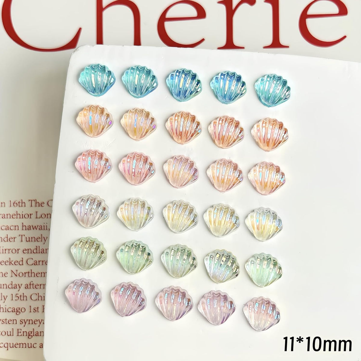 250Pcs Seashell Nail Charms - 3D Resin Ocean Beach Nail Art Accessories