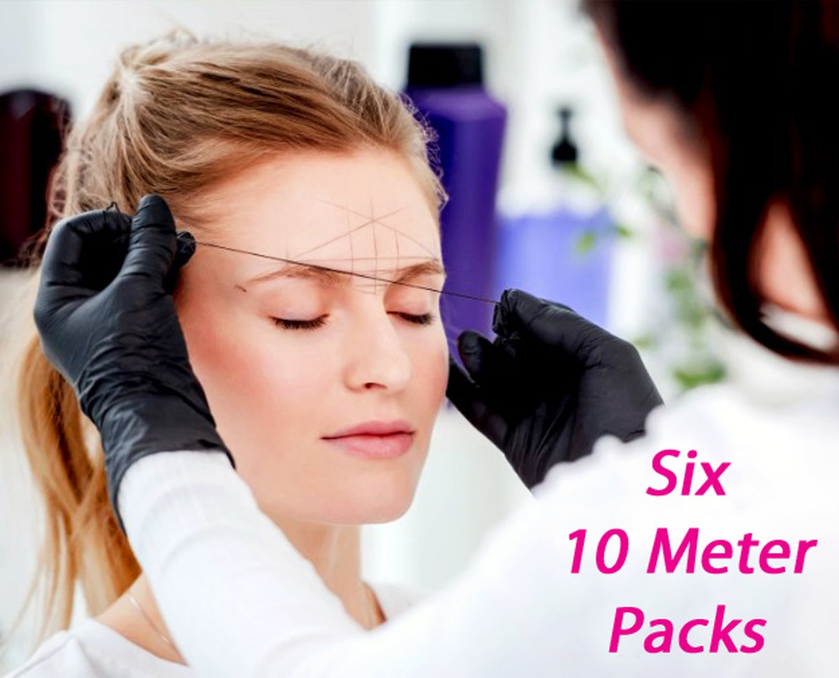 Black Pre-Inked Eyebrow Marker - 6 Pack for Microblading Mapping String