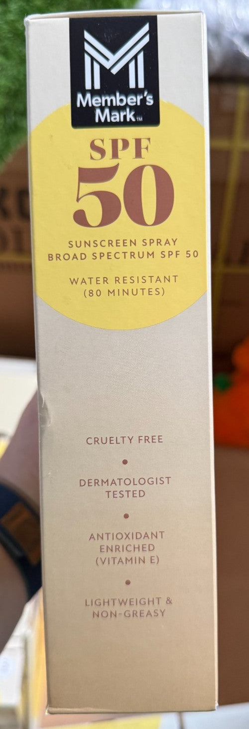 SPF 50 Sunscreen Spray 3-Pack - Water-Resistant Broad Spectrum UV Protection