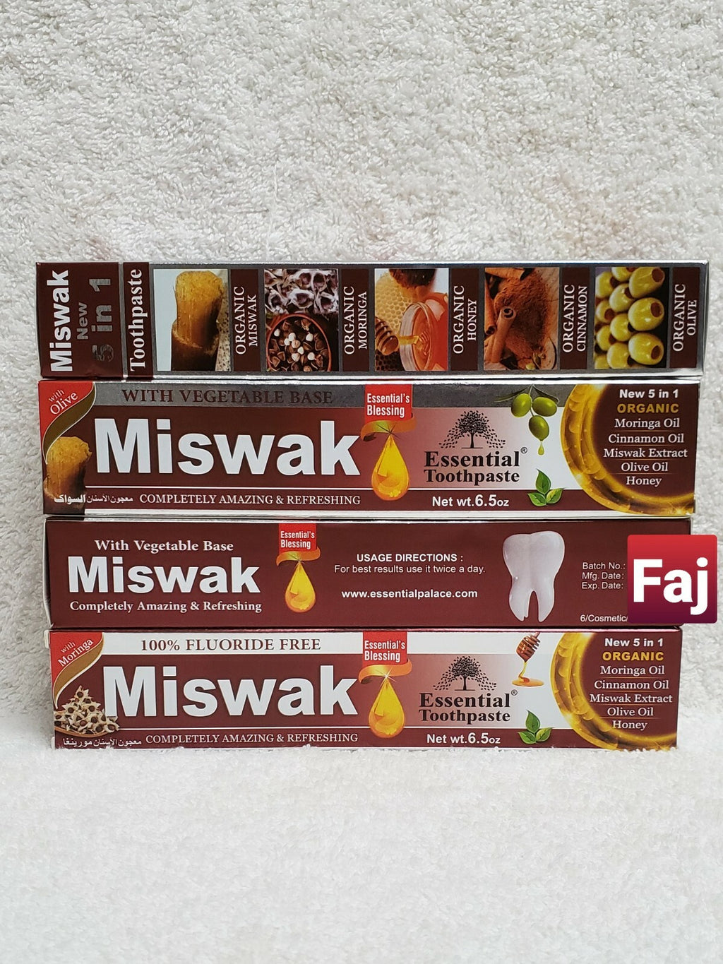 MISWAK Toothpaste 5 in 1 Natural Fluoride-Free 6.5oz - Herbal Oral Care