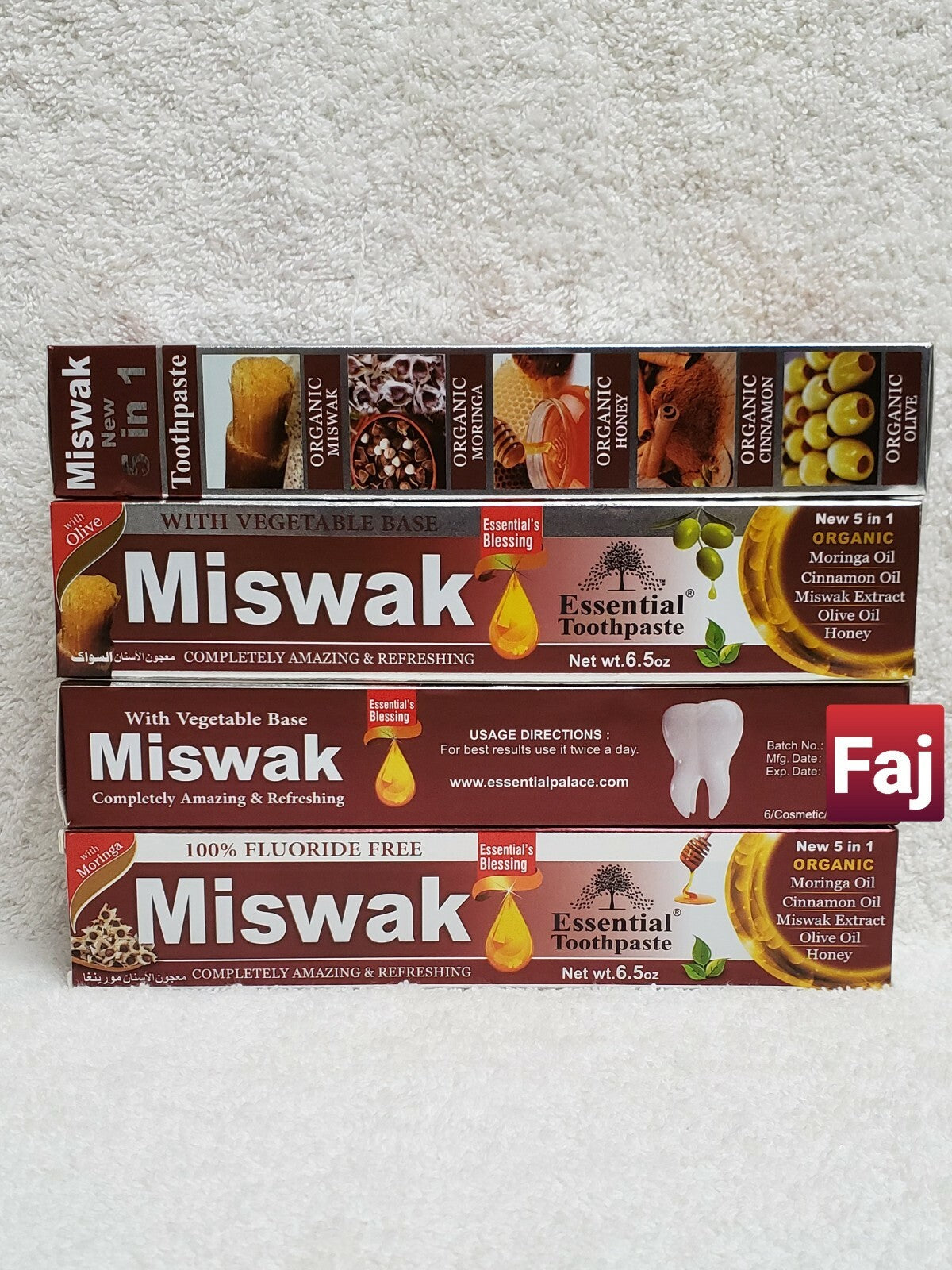 MISWAK Toothpaste 5 in 1 Natural Fluoride-Free 6.5oz - Herbal Oral Care