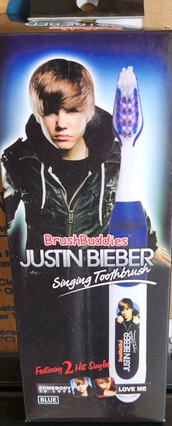 Justin Bieber Singing Toothbrush Blue - Collectible Kids Oral Care Toy