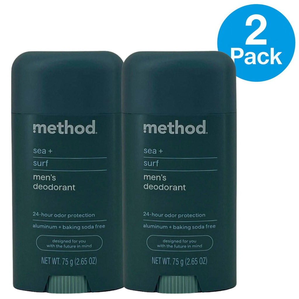 Method Men's Aluminum-Free Deodorant Sea + Surf 2.65 oz Pack of 2