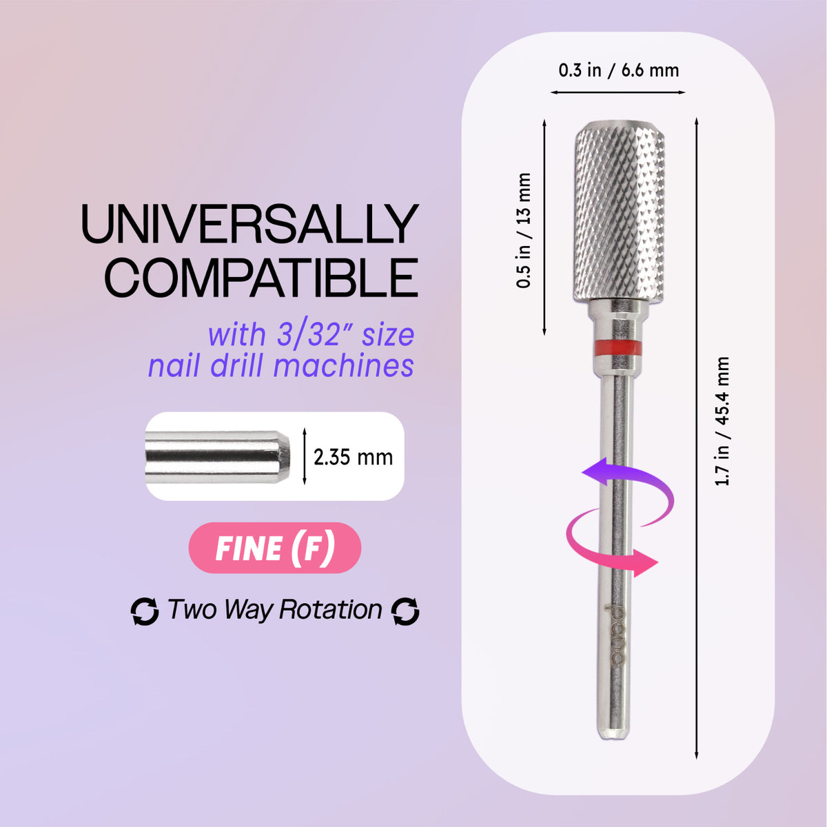 Large Dome Top Carbide Drill Bit - Fine Grit, Reusable for Acrylics