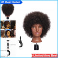 Mannequin Head with 100% Human Hair - 10 Inch Black Styling Practice Head