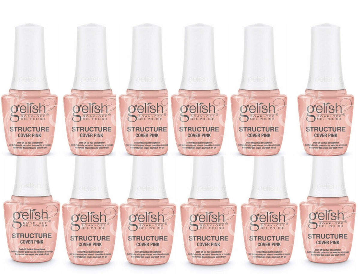 Nail Strengthener Gel - Pink Cover Structure Soak Off Nail Gel 12 Pack