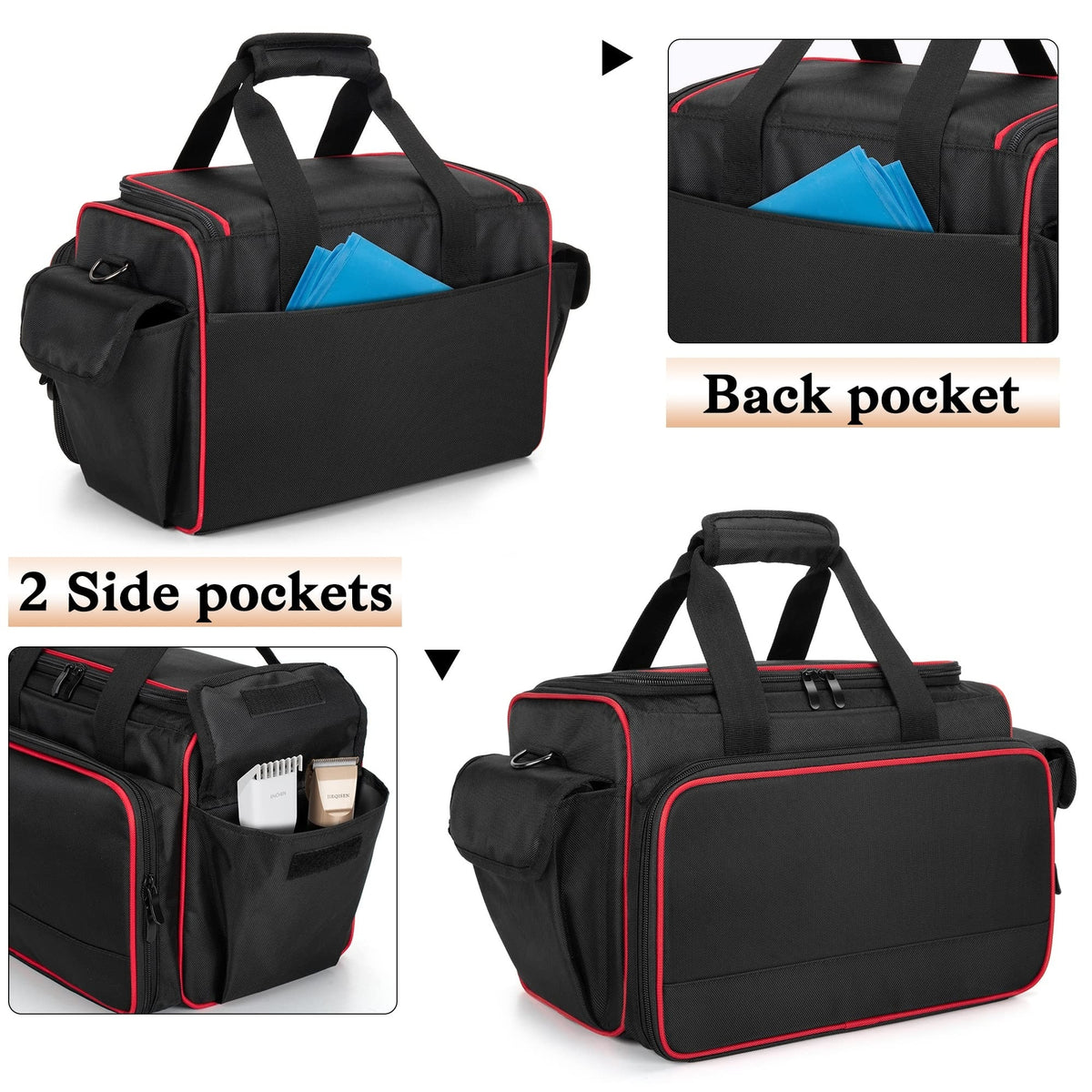 Travel Hairdresser Case with Adjustable Dividers for Barber and Cosmetology Tools