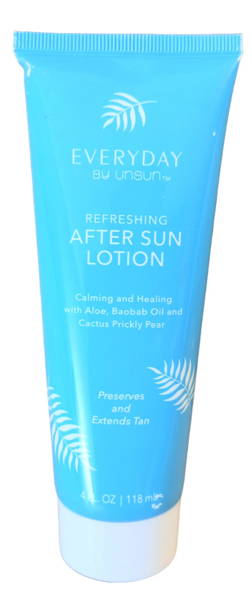 Unsun After Sun Lotion 4 fl oz - Moisturizing Tan Extender with Aloe & Cactus Prickly Pear, 2 Tubes