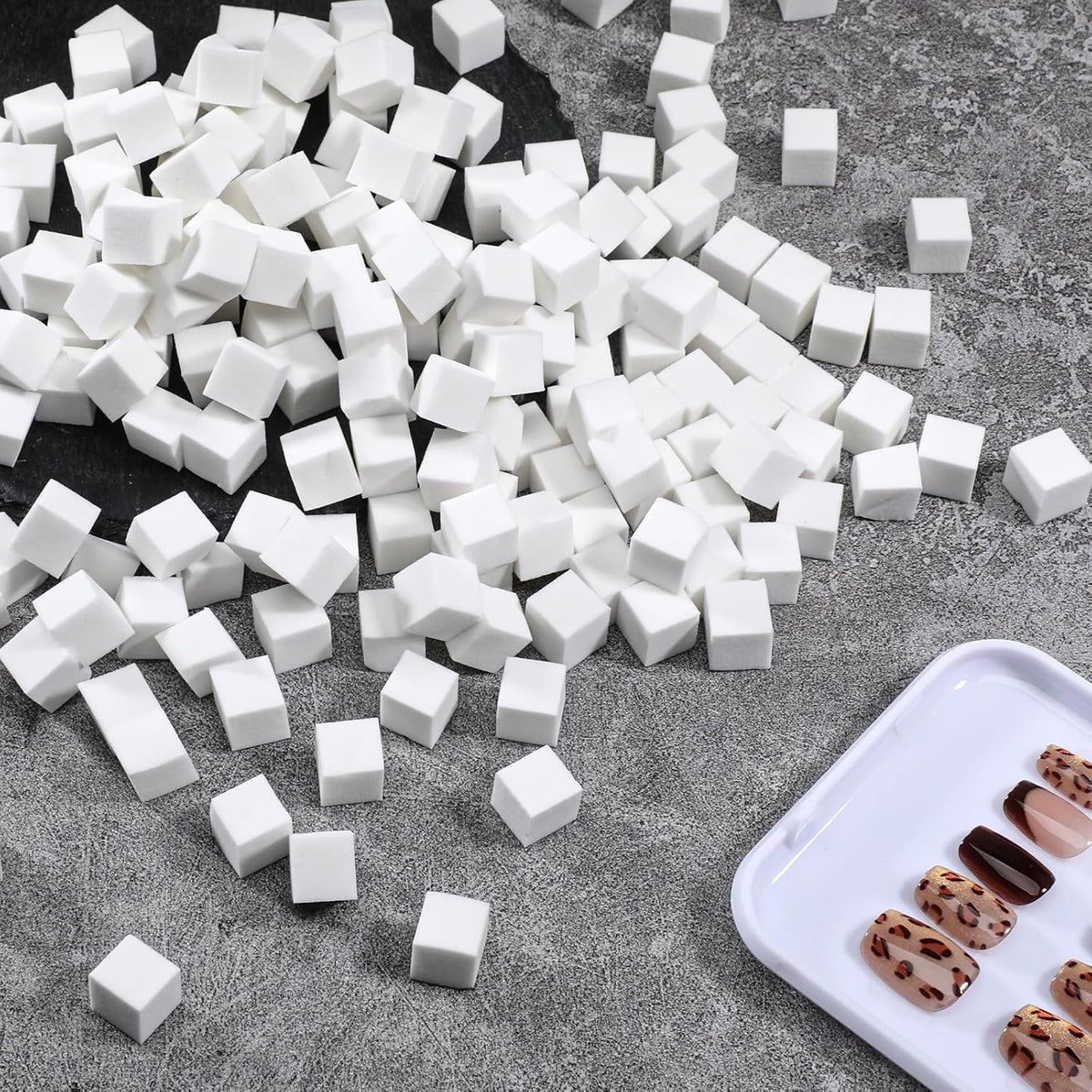 Mini Nail Art Sponges 400 Pcs for Gradient and Detailed Nail Designs