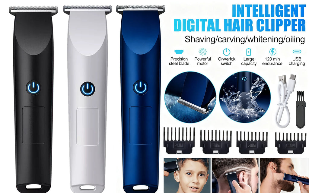 Men's Rechargeable Electric Beard Trimmer Razor with Multiple Combs USB