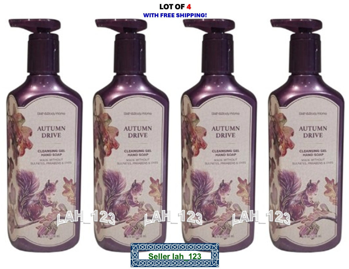 Set of 4 Autumn Drive Hand Soap - Cleansing Gel with Shea & Vitamin E