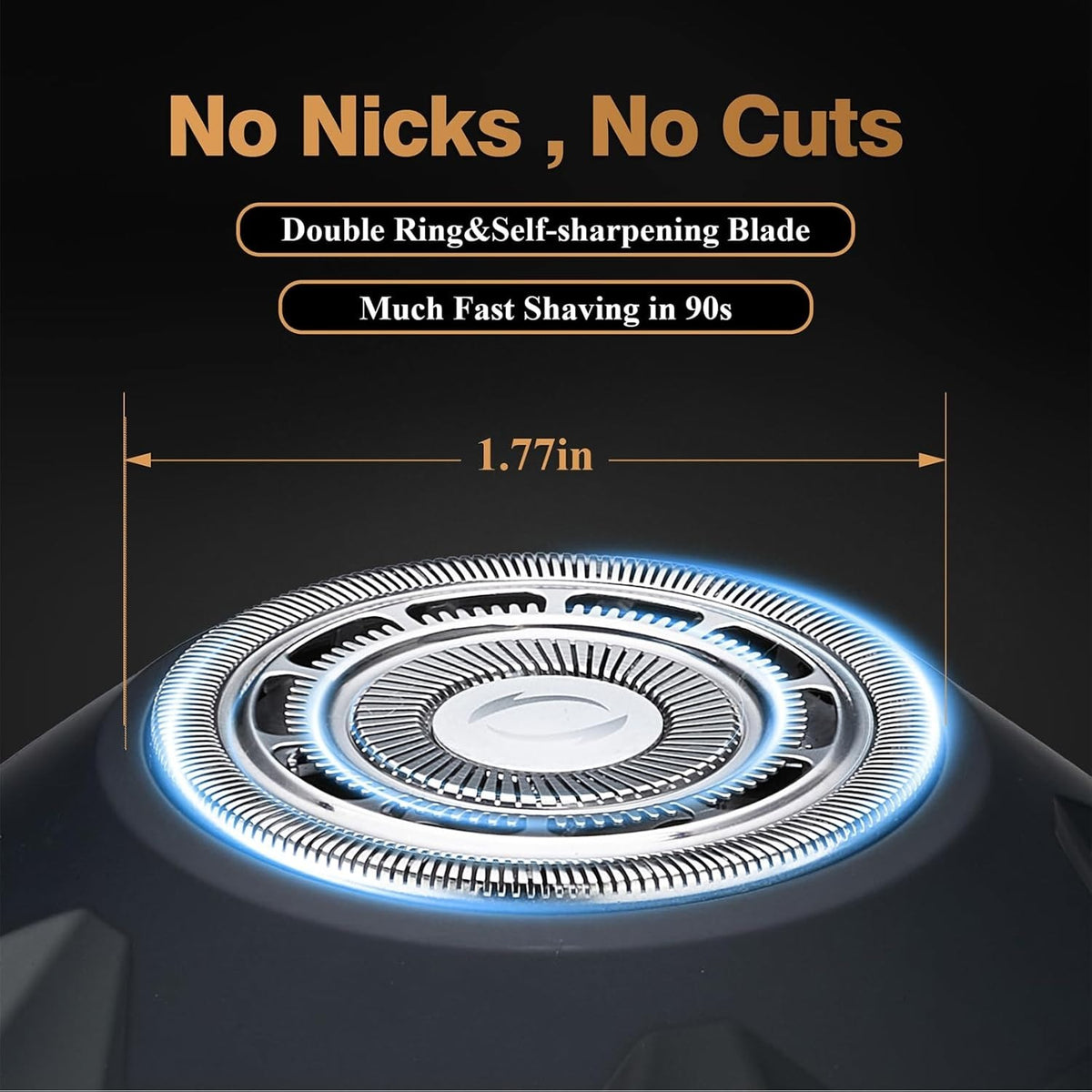 Cordless Electric Bald Head Shaver - Wet Dry Skull Razor with Detachable Head