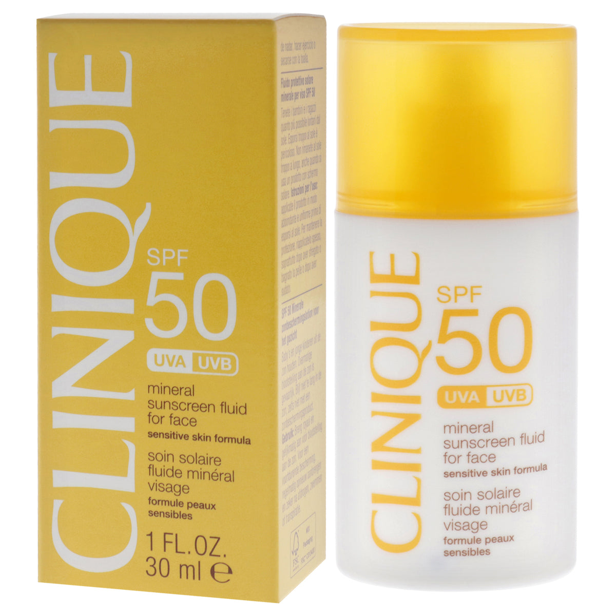 Mineral Sunscreen Fluid SPF 50 for Face - Lightweight, Oil-Free, Sensitive Skin Safe