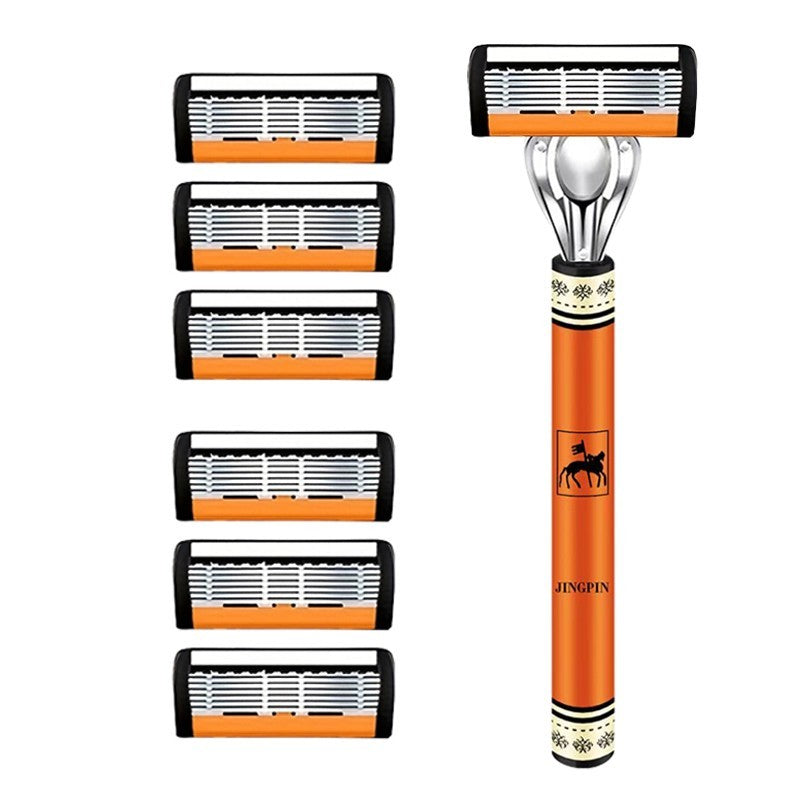Men's Safety Razor Set with Replaceable Stainless Steel Blades - Multiple Variants