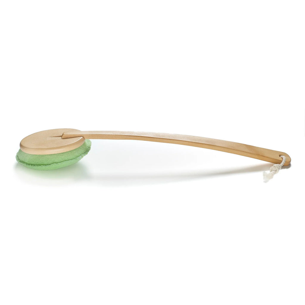 Back Scrubber with Wooden Handle - Gentle Exfoliating Body Brush