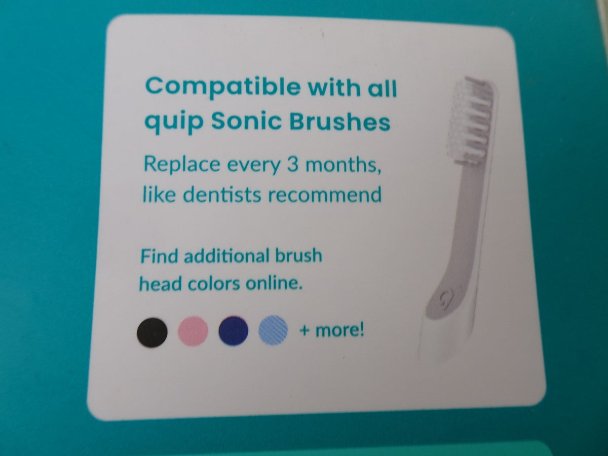 Quip Sonic Toothbrush Head Refills with Tongue Scraper 4 Pack