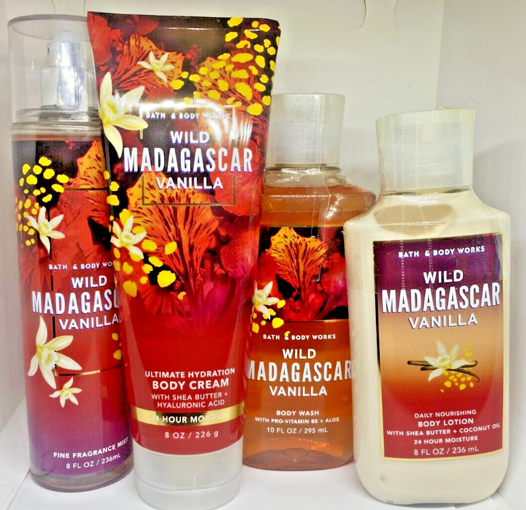 Wild Madagascar Vanilla Body Mist, Cream, Wash & Lotion Set