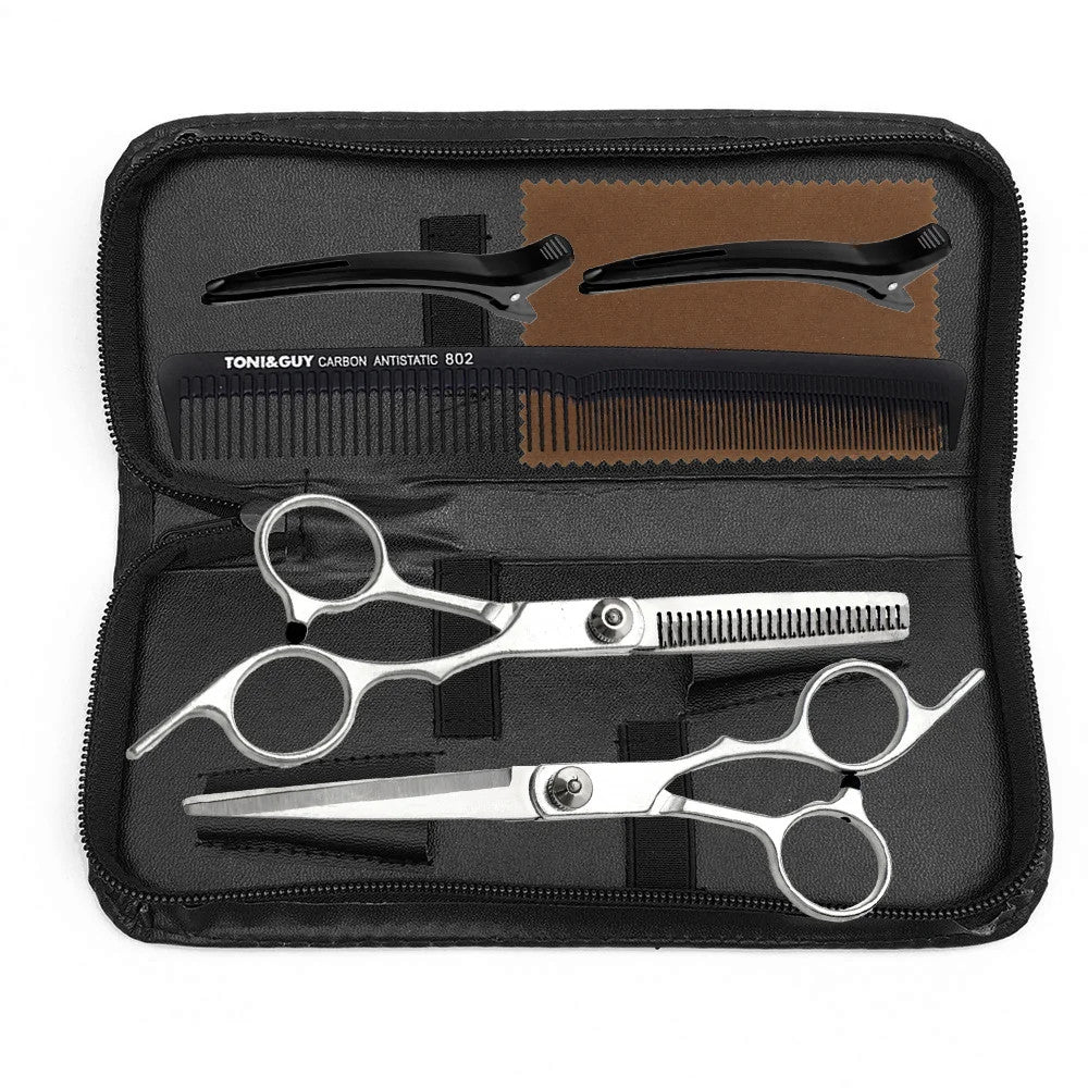 Professional Hairdressing Scissors Set with Thinning Shears - 6 Inch Salon Kit