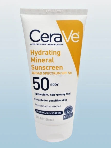 Hydrating Mineral Sunscreen SPF 50 for Body - 5 oz, Pack of 3
