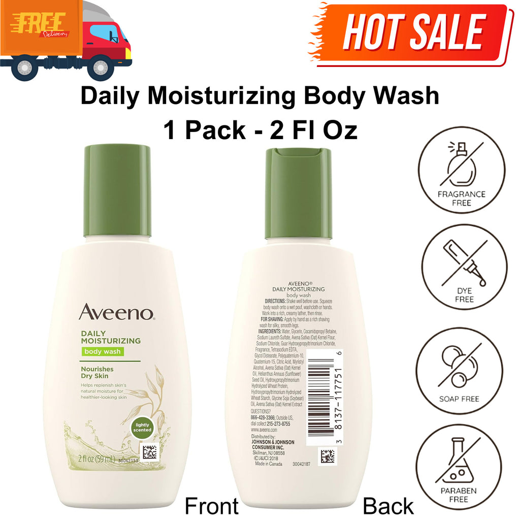 Aveeno Daily Moisturizing Body Wash with Nourishing Oat Travel Size 2oz