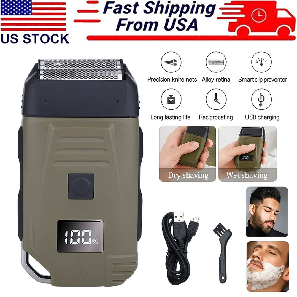 Men's USB Rechargeable Electric Shaver Trimmer Razor for Hair and Beard