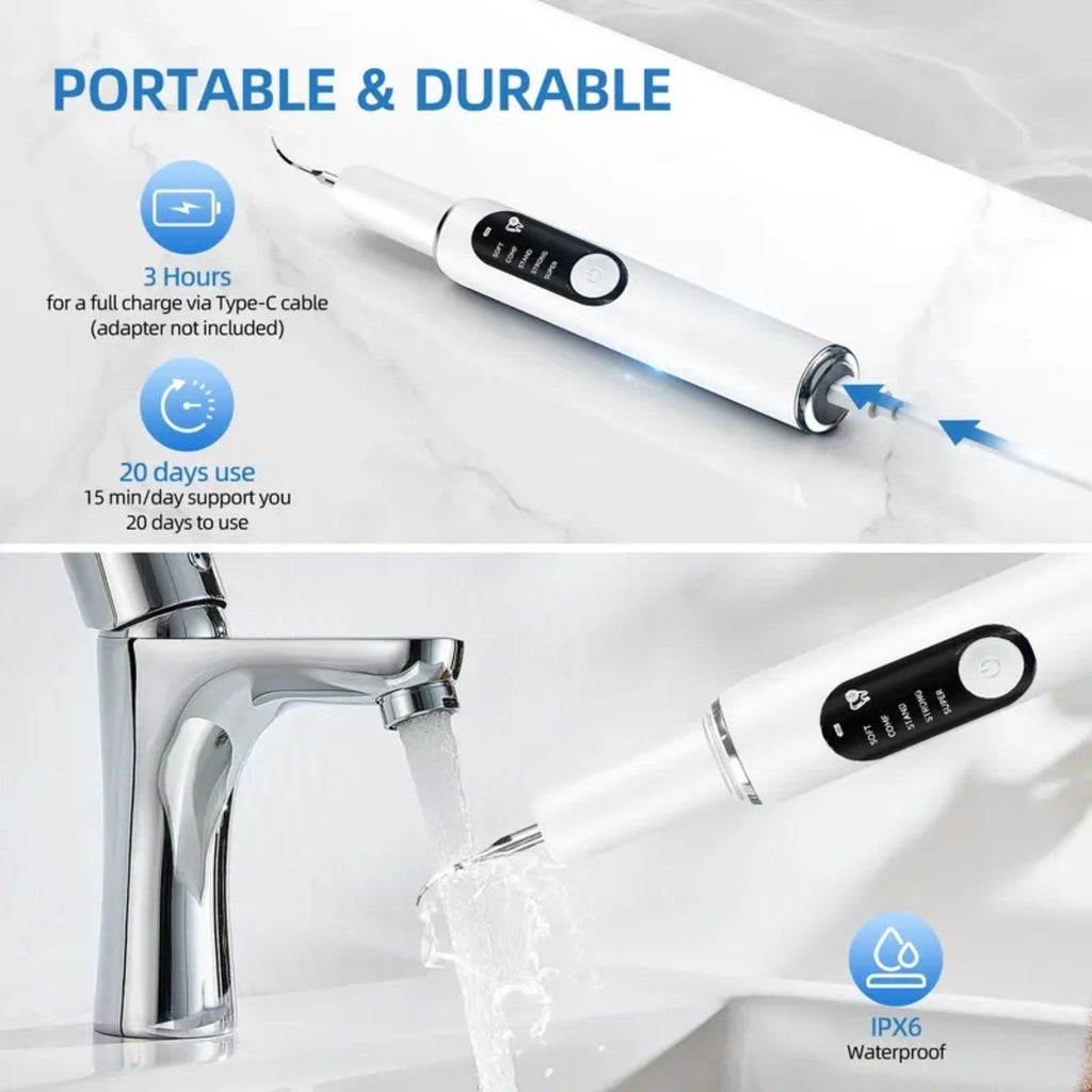 Ultrasonic Electric Tooth Cleaner Tartar & Plaque Remover Dental Scaler Kit