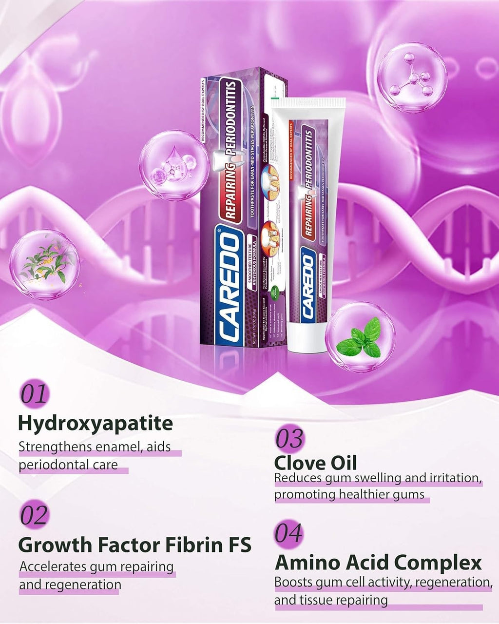 Professional Gum Disease Toothpaste for Receding Gums & Loose Teeth
