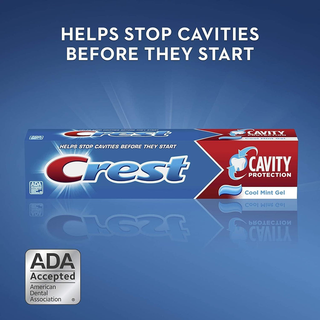Crest Cool Mint Gel Toothpaste 8.2 Oz Pack of 4 - Enamel Strengthening & Fresh Breath