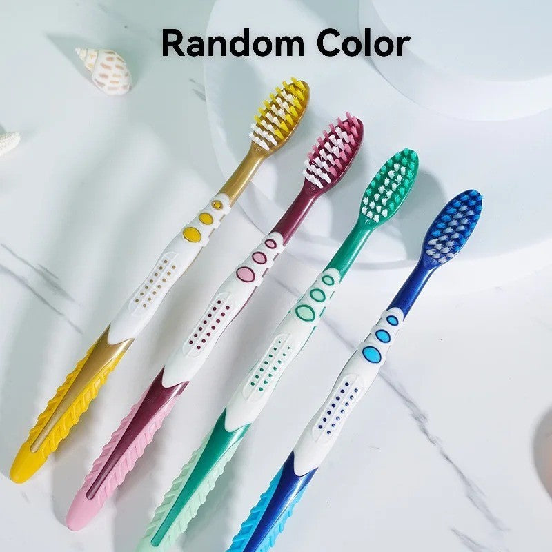 4 Pack Adult Manual Toothbrushes for Oral Cleaning - Soft Bristles, Individually Packaged