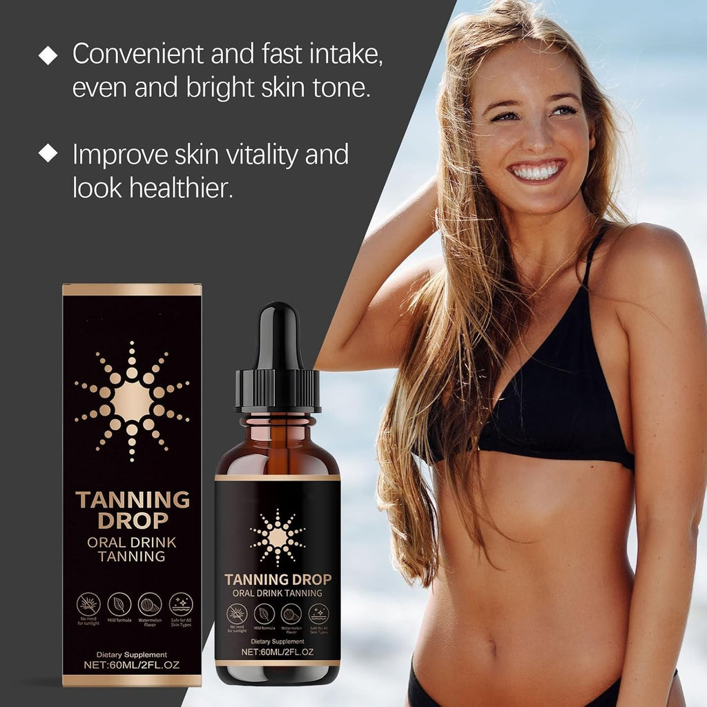 Drinkable Sunless Tanning Drops - Natural Self-Tanning Oral Solution, 60ml