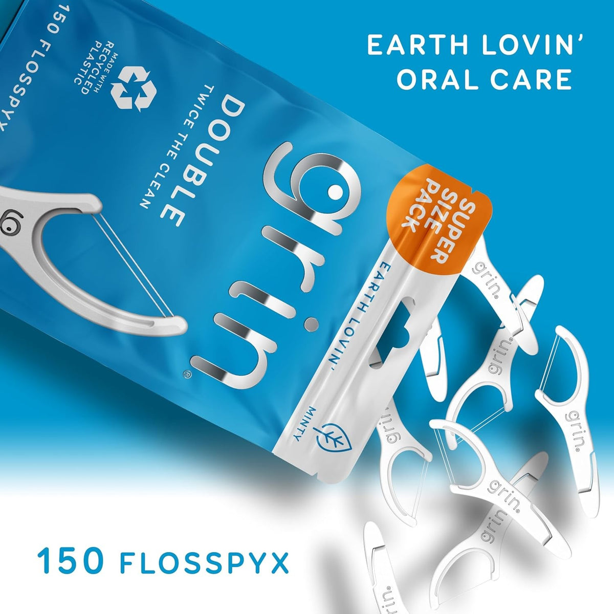 Dental Floss Picks 150 Count - Minty Flavor Eco-Friendly Recyclable
