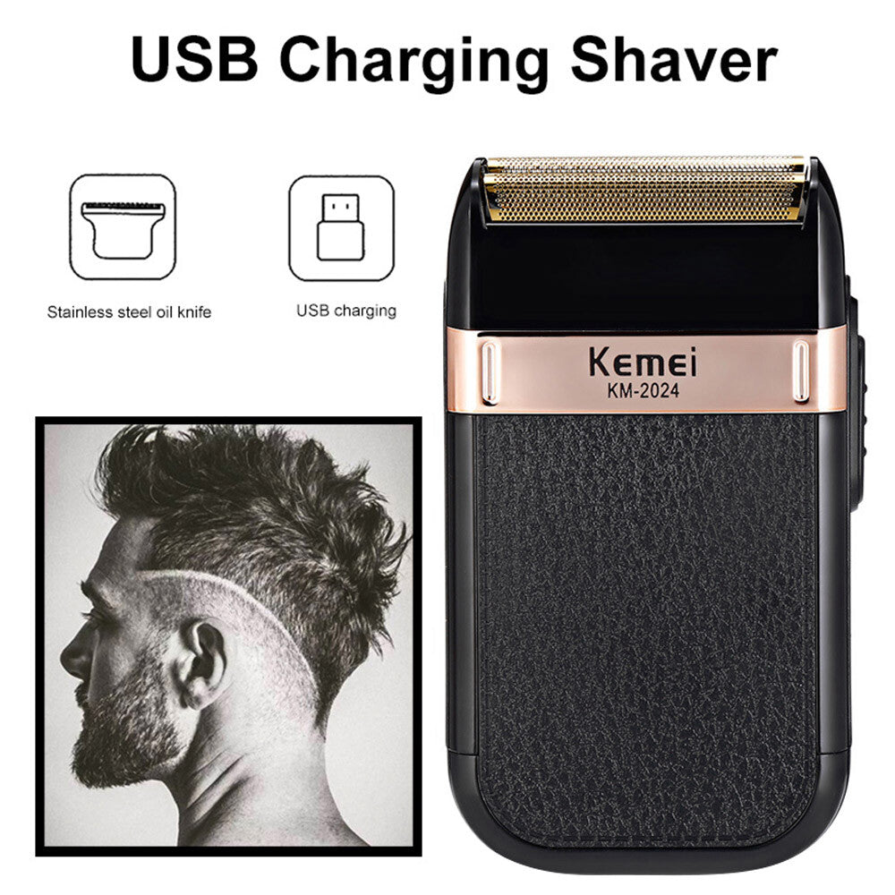 Rechargeable Electric Beard Trimmer and Shaver for Men - Cordless Bald Razor
