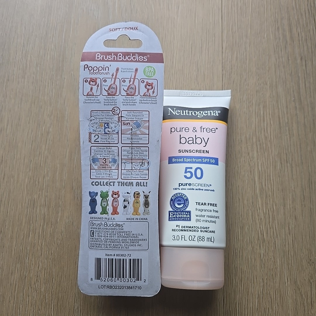 Neutrogena Baby Sunscreen SPF 50 Broad Spectrum 3oz + Free Toothbrush