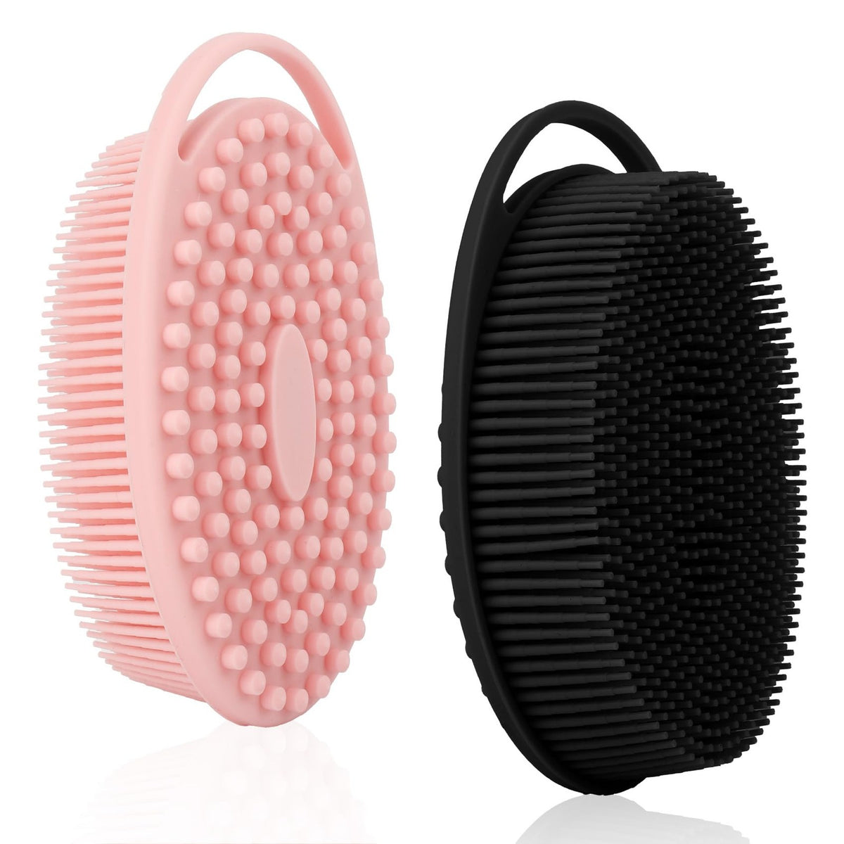 Silicone Body Scrubber 2-Pack Exfoliating Loofah Shower Brush for Sensitive Skin