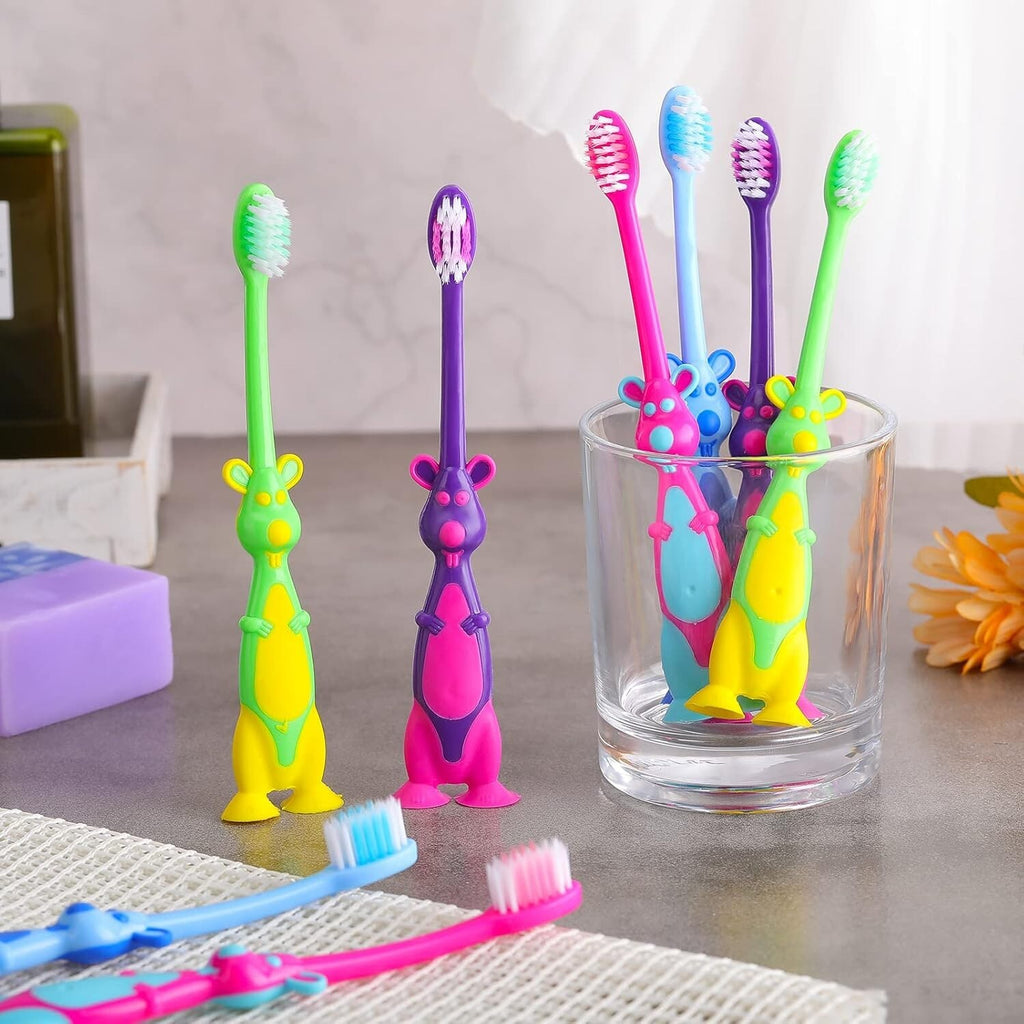 Kids Soft Toothbrush Bulk Pack - 400 Colorful Kangaroo Handles for Children