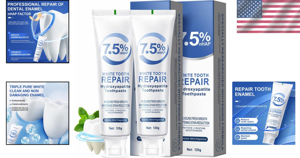 Nano-Hydroxyapatite Toothpaste Mint 7.5% nHAP Fluoride-Free Sensitivity Relief