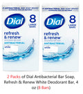 Antibacterial Deodorant Bar Soap Refresh & Renew 4 oz Pack of 16