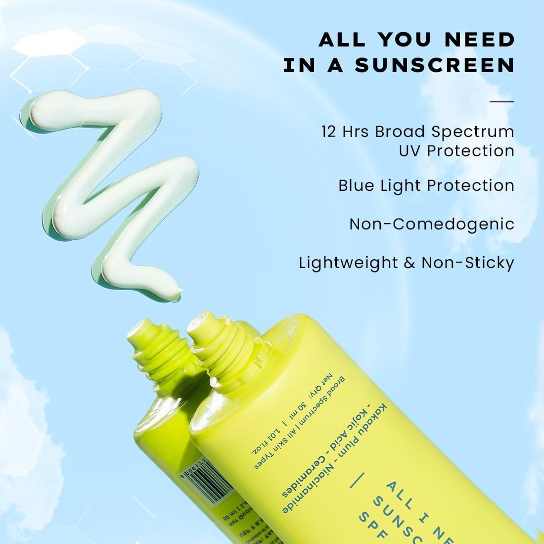 Hyphen All I Need SPF 50 PA++++ Sunscreen with Niacinamide & Kakadu Plum - 30ml