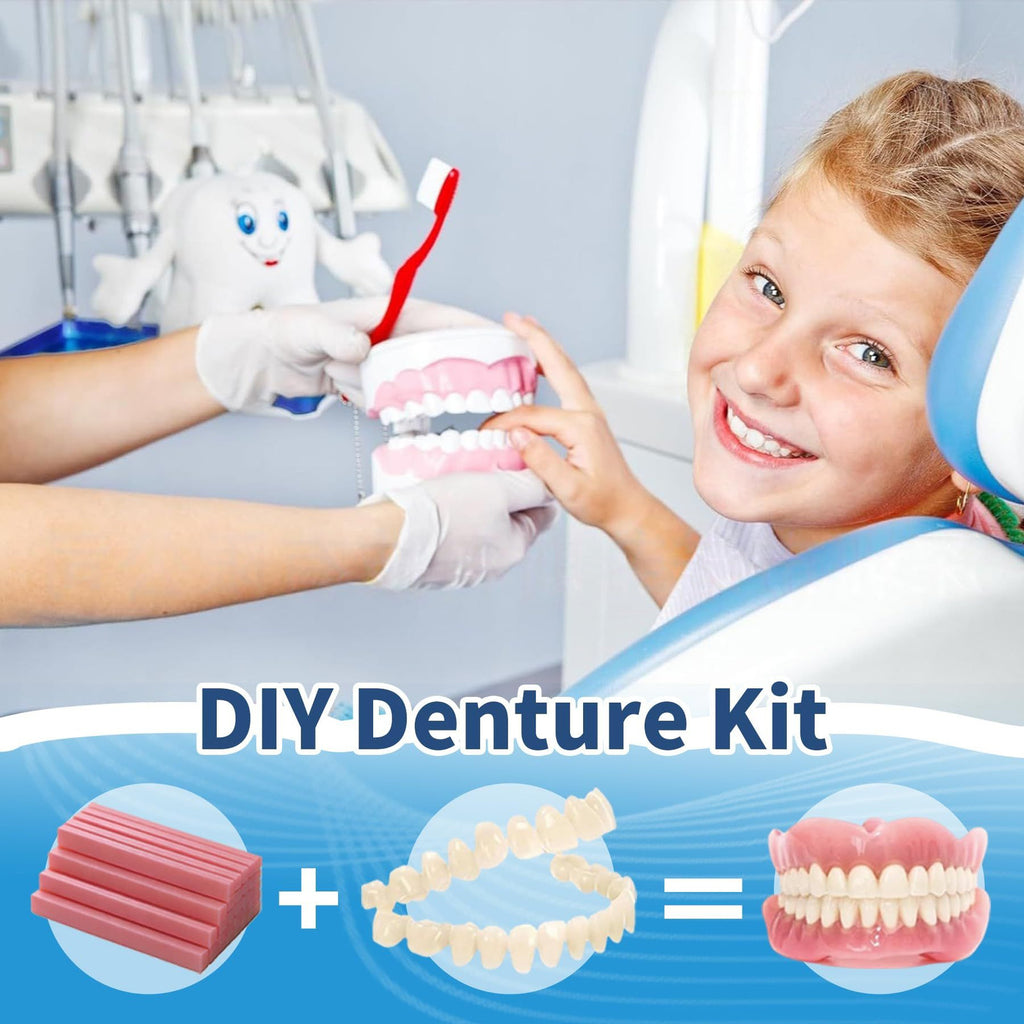 DIY Denture Temporary Veneers Kit for Women and Men - Natural White, Pack of 1
