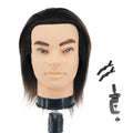 12-Inch Human Hair Mannequin Head for Hairdressing & Styling Practice